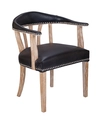 Мягкий стул с подлокотниками Tanner Black Leather